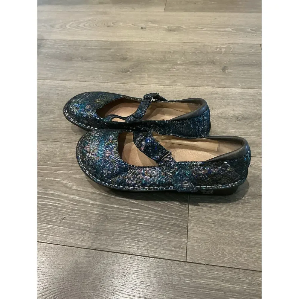 Alegria Womens Paloma Mary Janes EU 40‎ 9.5 10 Fairy Iridescent Comfort Workwear